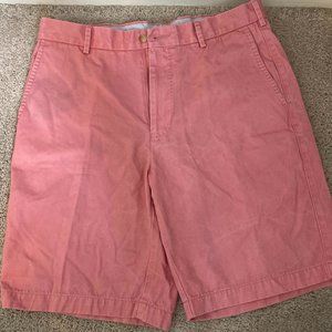 Peter Millar Men's 32 Winston Washed Twill Shorts Pink Pima Cotton